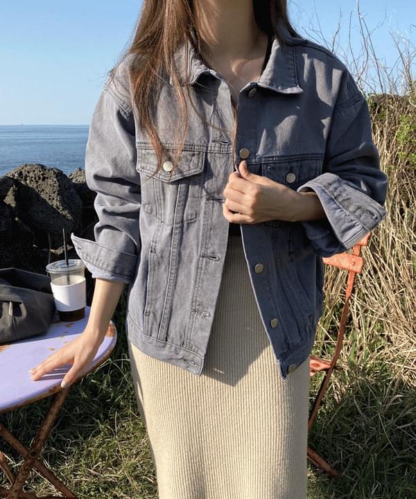 One-Pick Blue Gray Denim Jacket