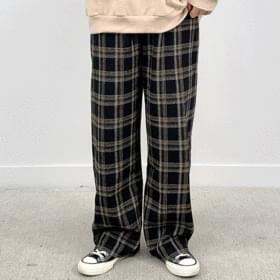チェックデーワイドロングパンツ
