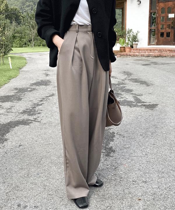 Mog Pintuck Wide Slacks
