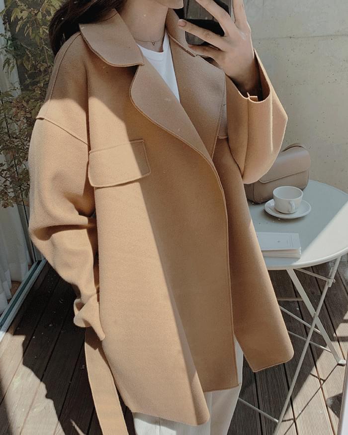 Meralline Autumn Basic Midi Coat