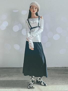 Shoulder sound split knit ニット