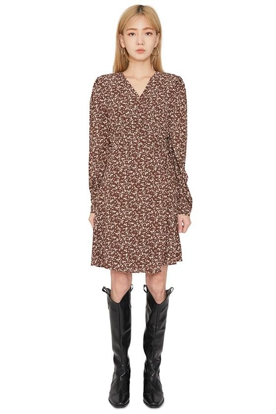 Sheer floral wrap mini dress ワンピース