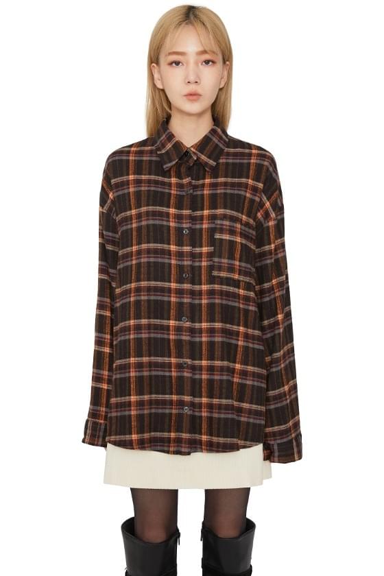 Comma check over shirt ブラウス