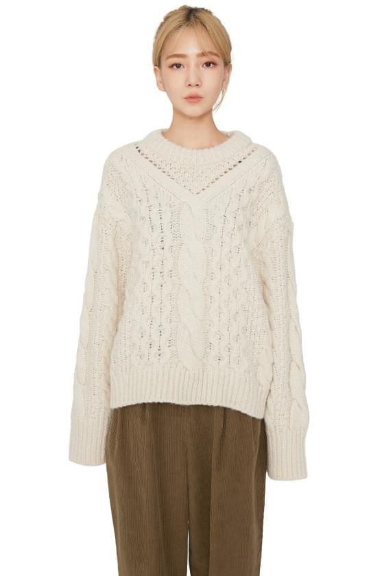 Inter twist crew neck knit ニット