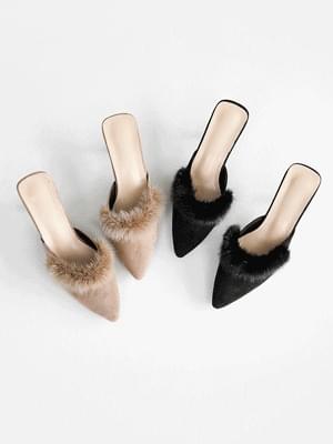 Citez Real Fur Mule Slippers 6cm