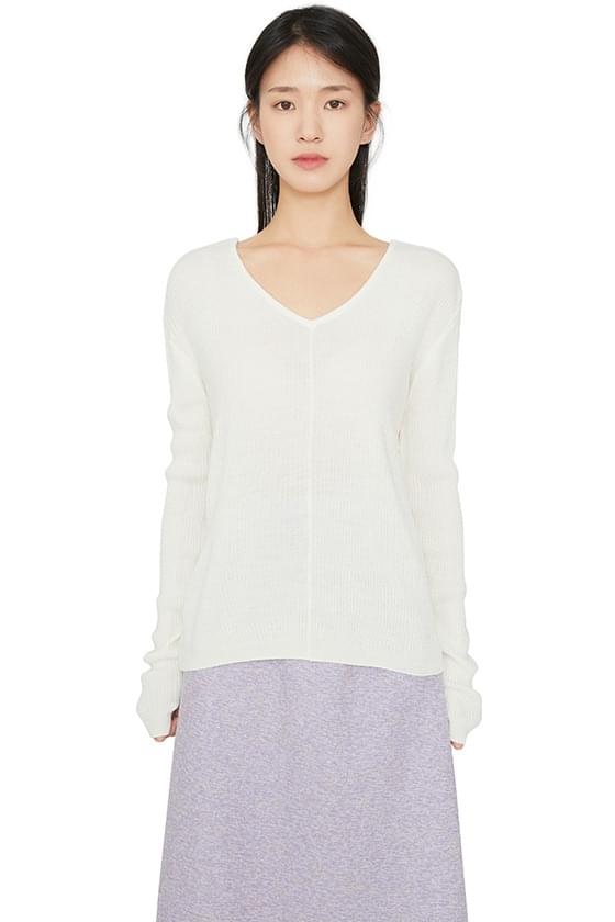 Have ribbed V-neck knit