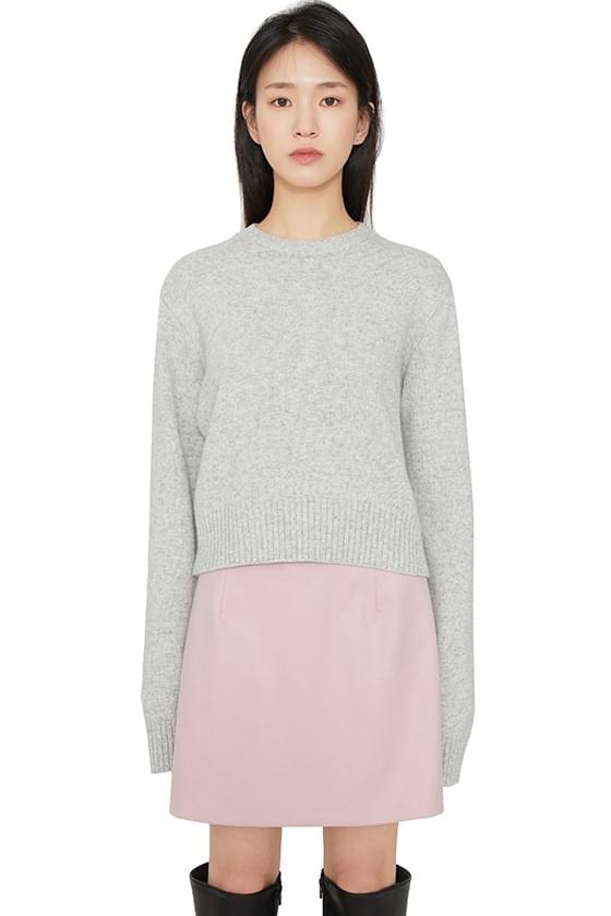 Bare cropped crewneck knit