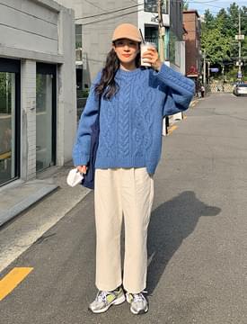 From Raised Pin Tuck Wide Slacks