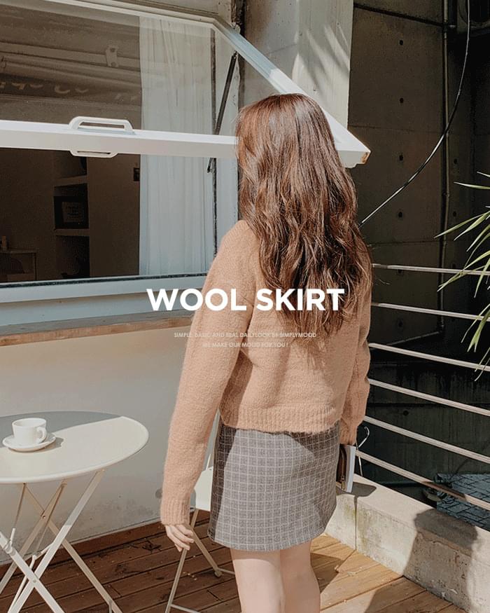 Moonshine wool check skirt