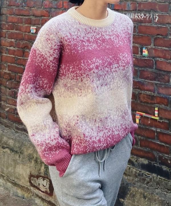Pastel Print Wool Knit