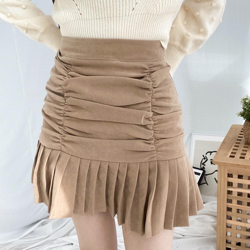 Cuber shirred pleated mini skirt 裙子