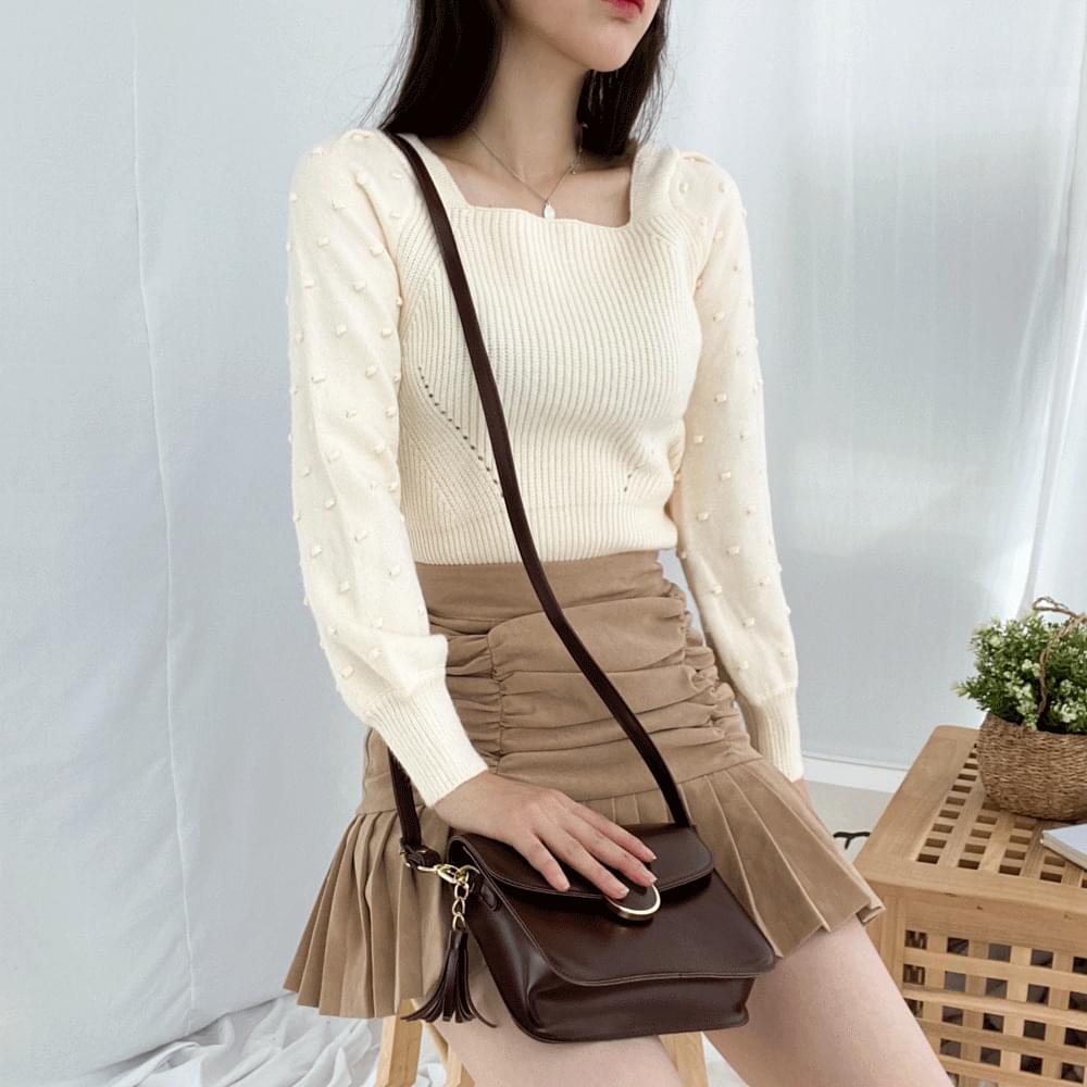 Popcorn Ribbon Square Neck Knit 針織衫