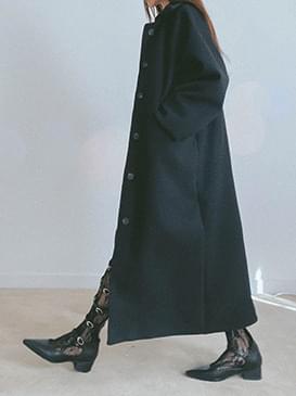 Wool single prim long coat
