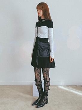 Pleated terry mini skirt
