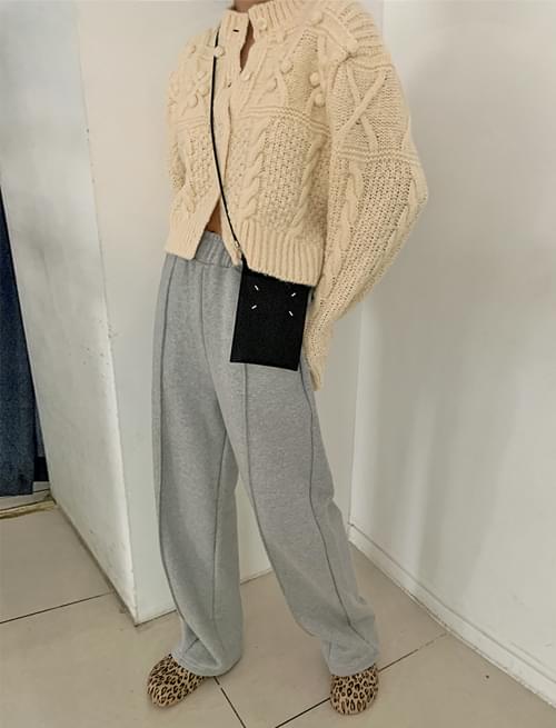 Point Wide Raised Banding Pants