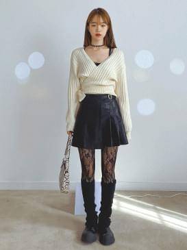 Wrap shorty knit cardigan