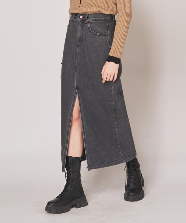 Chalon split long skirt