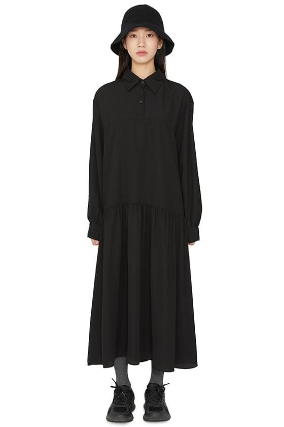 Shadow collar overfit maxi dress 洋裝