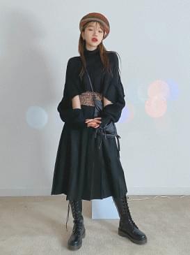 Cropped cape polar knit