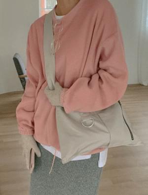 2-way zipped cotton cross-body bag 帆布包