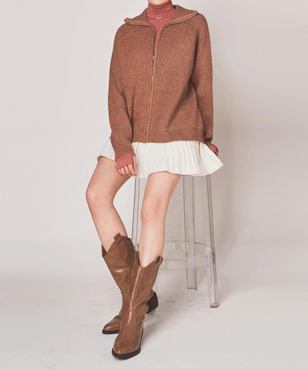 Tay Rouge Knit Zip-Up