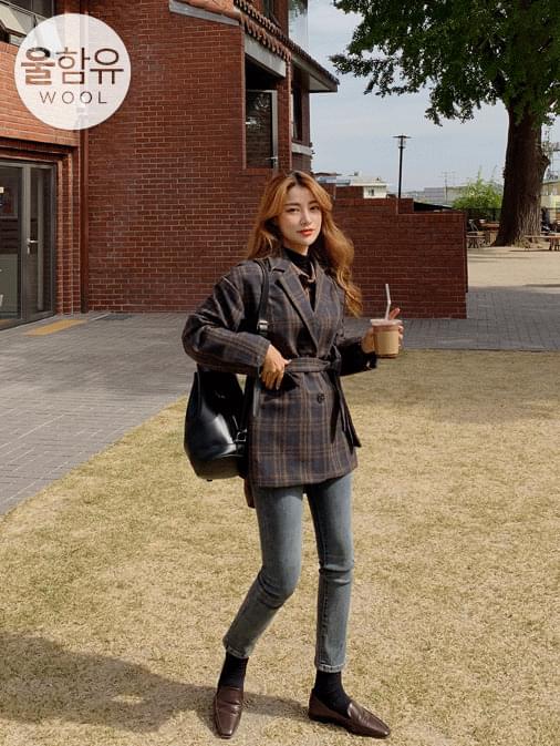 The End Wool Check Loose Fit Jacket