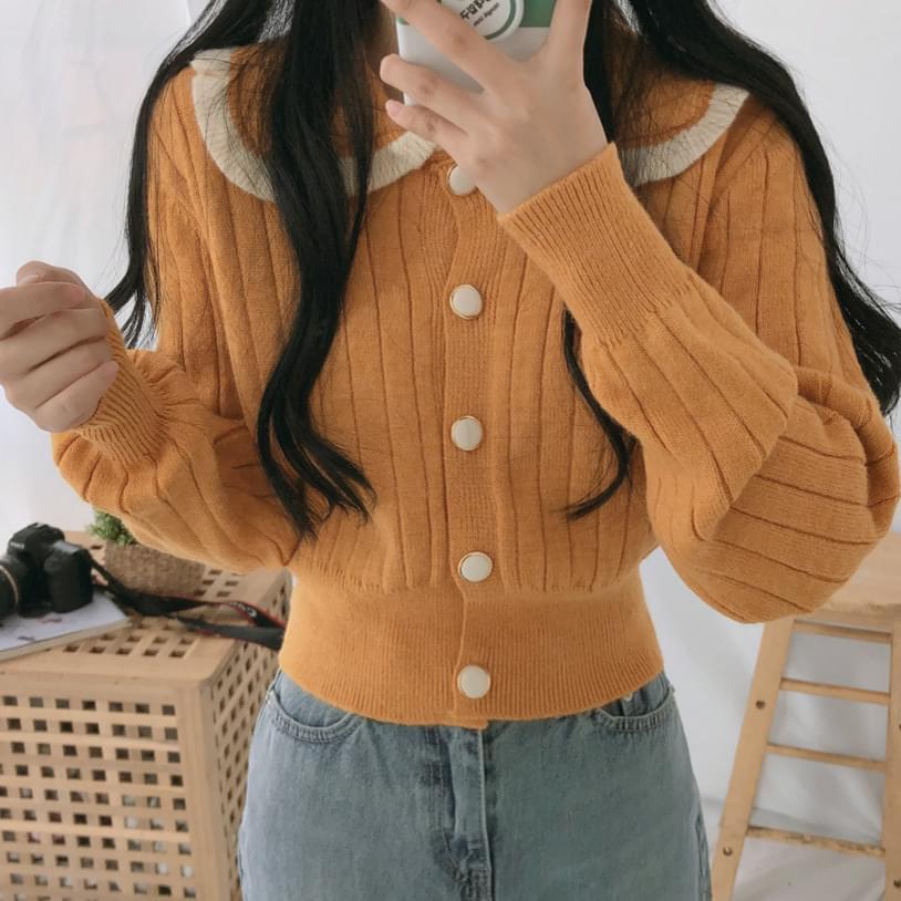 Enfant frill knit cardigan
