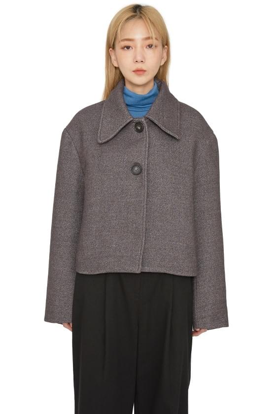 Standing collar button-up jacket