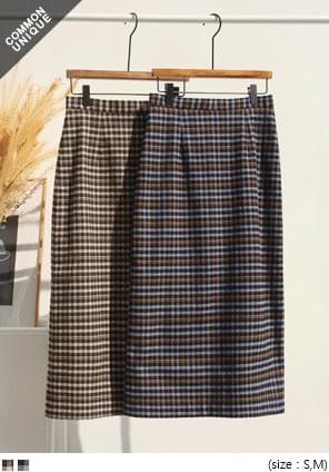 SNUG NAPPING CHECK LONG SKIRT