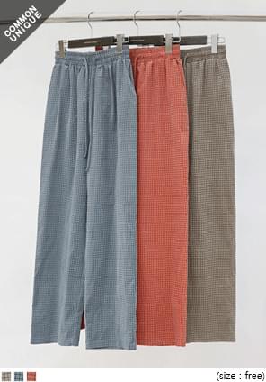 CORDUROY CHECK BANDING PANTS