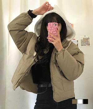 하우 웰론 후드 숏 패딩
