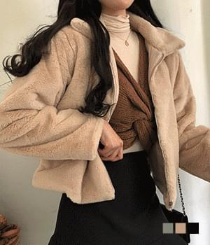 눈누 밍크 퍼 카라 자켓
