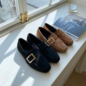 Wool-lined suede loafers 1cm
