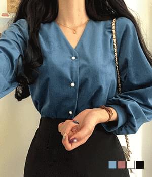 시스터 벨벳 퍼프 블라우스