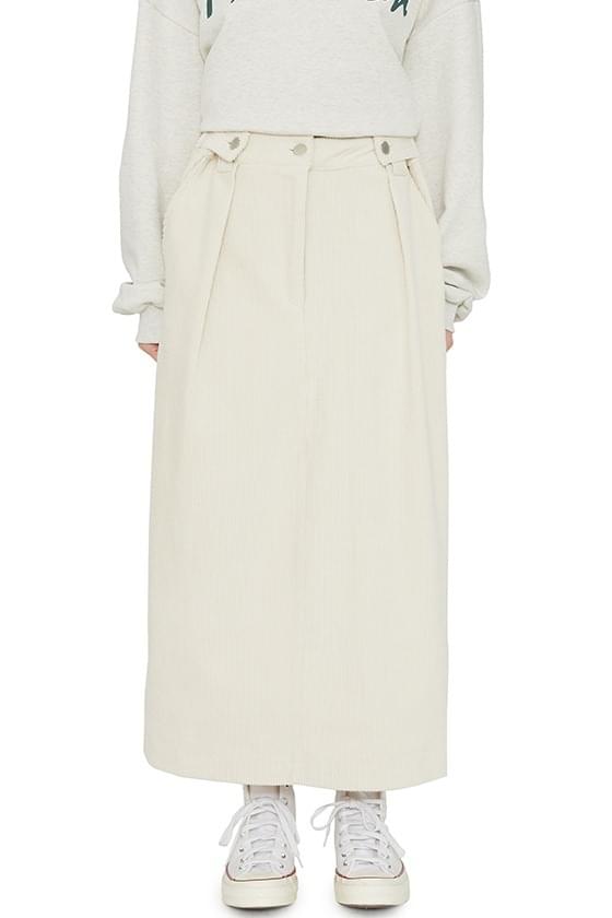 Marie button corduroy maxi skirt