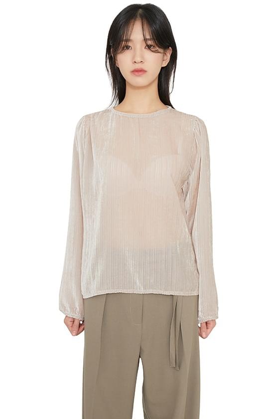 Litton velvet round-neck blouse 襯衫