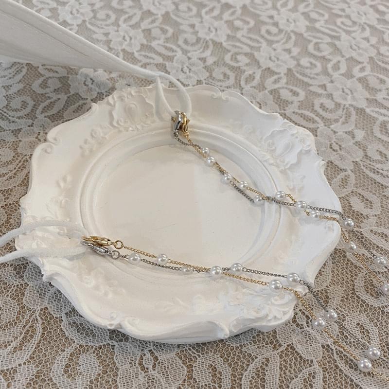Pearl chain mask band necklace 項鍊