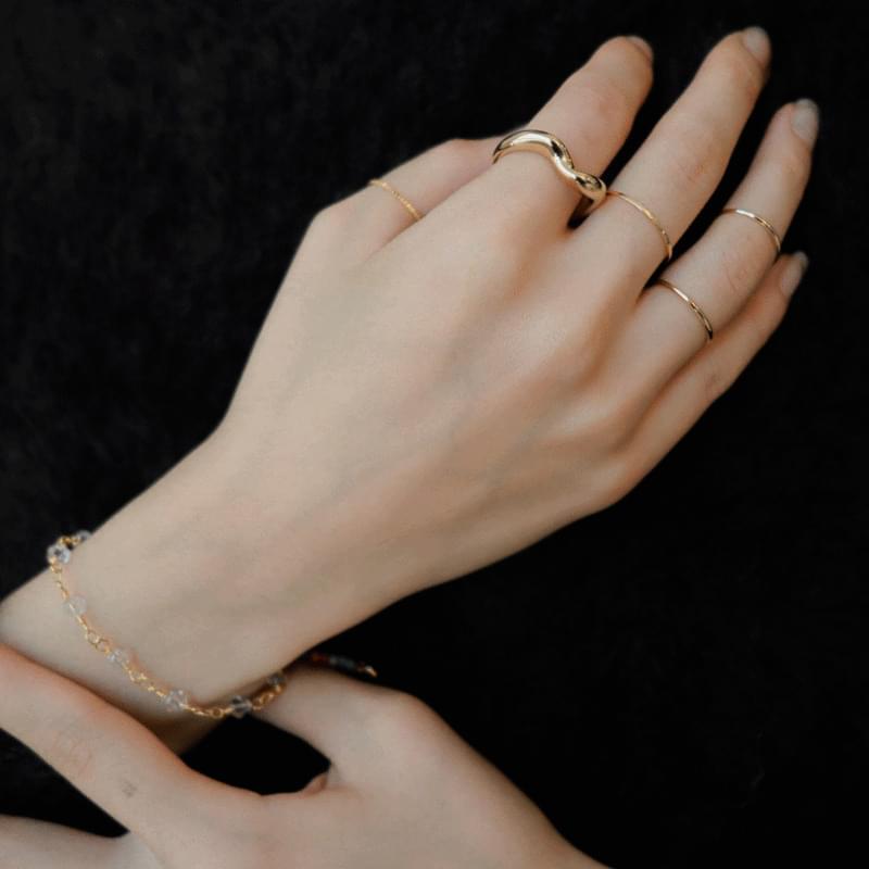 Wavy Simple 5 Ring Set 戒指
