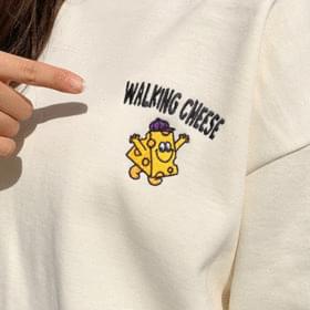 Piece cheese brushed man-to-man 長袖上衣
