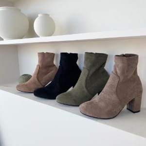 Suede Span Ankle Boot Heel 8cm