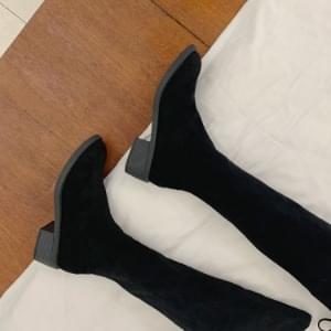 Wide Span Suede Knee High Boots4.5cm