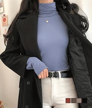 라라 더블 누빔 울 모직 코트