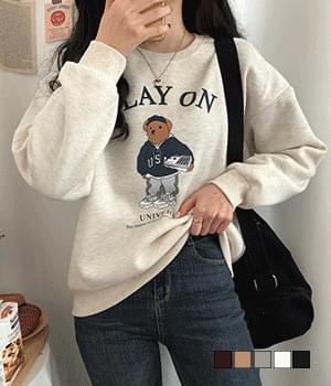 플레이 테디 기모 맨투맨