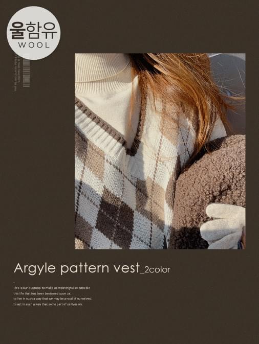 Ramswool Argyle Overfit Knit Vest
