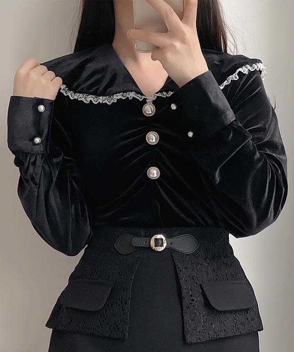 Kiyo Velvet Sera Blouse 2color
