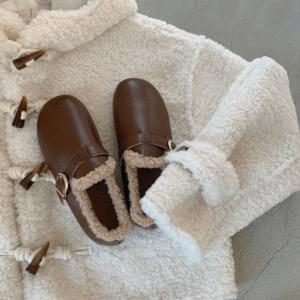 Buckle Strap Fur Loafers 1.5cm