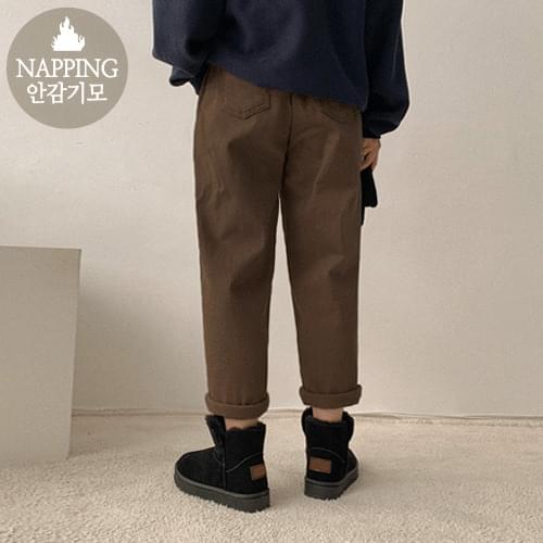 裏起毛ウエストゴムテーパードパンツ