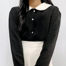 Round color collar blouse
