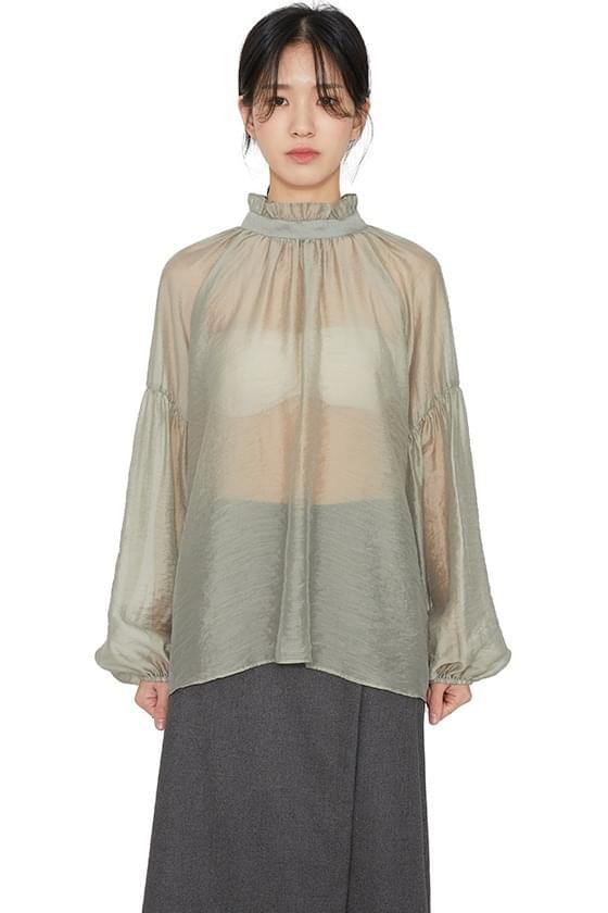 Eden shirred sheer blouse