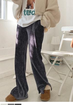 벨벳자글패턴 부츠컷 밴딩팬츠
